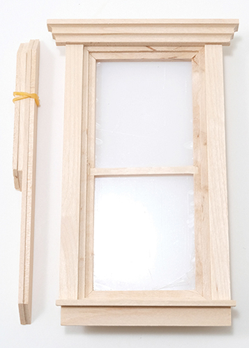 Dollhouse Miniature Traditional 2-Pane Non-Working Window